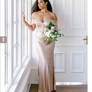 Revelry Bardot Sequin Dress in Champagne! New!!!